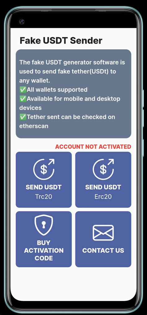 The app tricks the victim into believing they have received an actual crypto in their wallet. . Fake tether sender apk